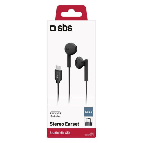 Auricolari stereo Studio Mix 65c con connettore USB-C, Black, SBS