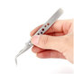 Set di pinzette in acciaio inox con punta dritta e curva
