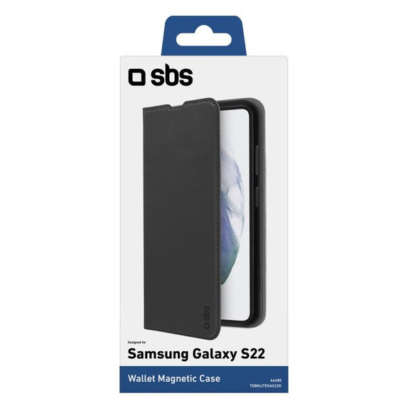 Custodia Book Wallet Lite per Samsung S22+, Black, SBS