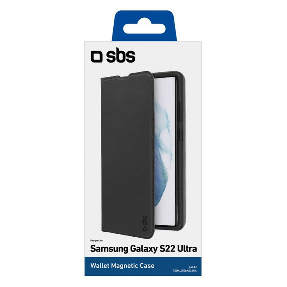 Custodia Book Wallet Lite per Samsung S22 Ultra, Black, SBS
