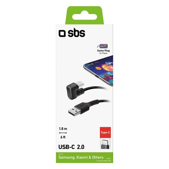 Cavo da USB-C a USB 1,8 m, Black, SBS