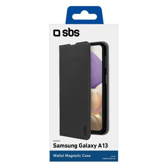 Custodia Book Wallet Lite per Samsung A13 5G, A04s, Black, SBS