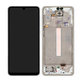 Schermo per Samsung A33 5G A336B, Awesome White, Vetro touch con cornice, GH82-28143B, GH82-28144B, Genuine Service Pack