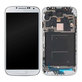 Schermo OLED per Samsung S4 i9500, White Frost, Vetro touch con cornice