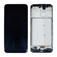 Schermo per Samsung M21 M215F, Black, Vetro touch con cornice