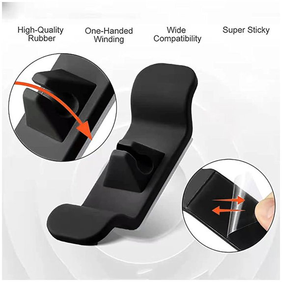 Set di 3 clip organizzacavi, Transparent, FixPremium