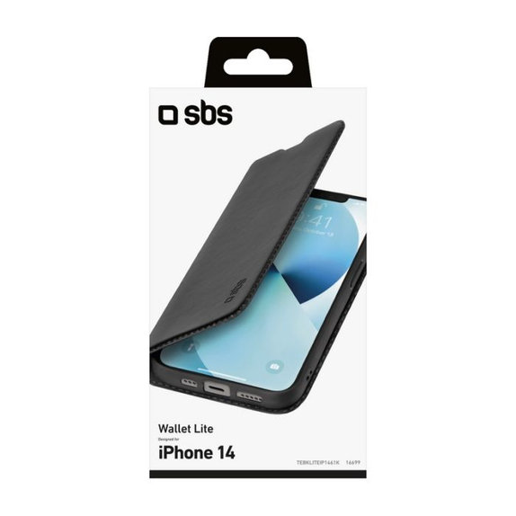 Custodia Book Wallet Lite per iPhone 14, Black, SBS