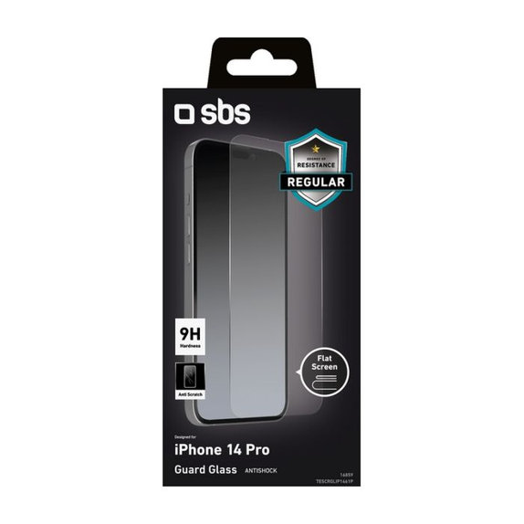 Vetro temperato per iPhone 14 Pro, Transparent, SBS