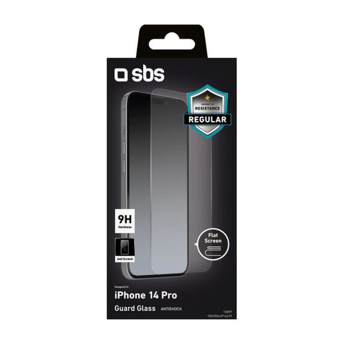 Vetro temperato per iPhone 14 Pro, Transparent, SBS