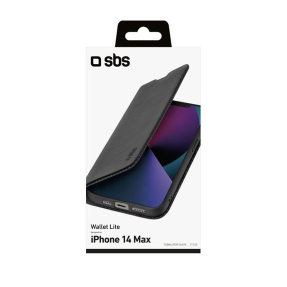 Custodia Book Wallet Lite per iPhone 14 Plus, Black, SBS