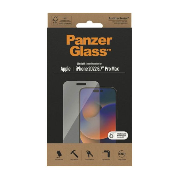 Vetro temperato AB per iPhone 14 Pro Max, PanzerGlass