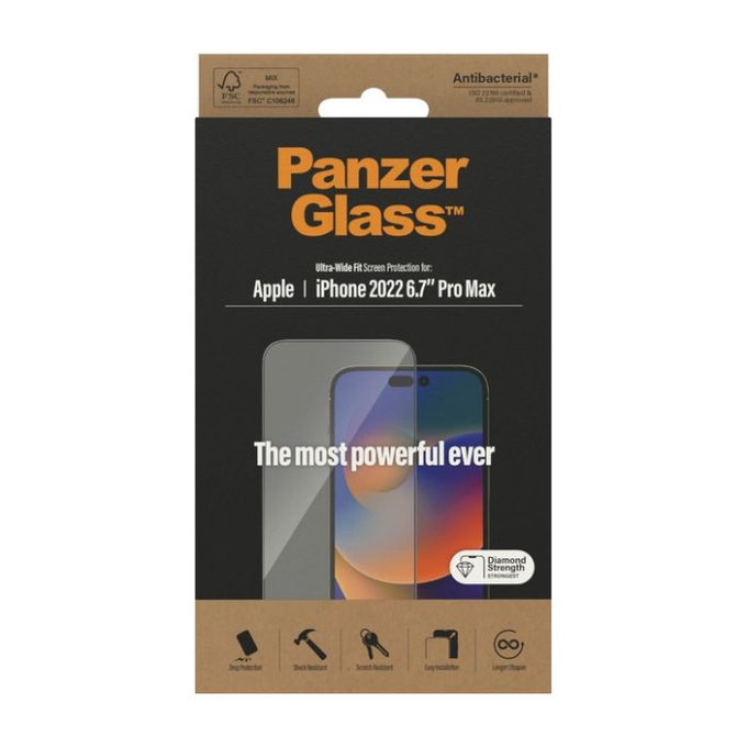 Vetro temperato UWF AB per iPhone 14 Pro Max, PanzerGlass
