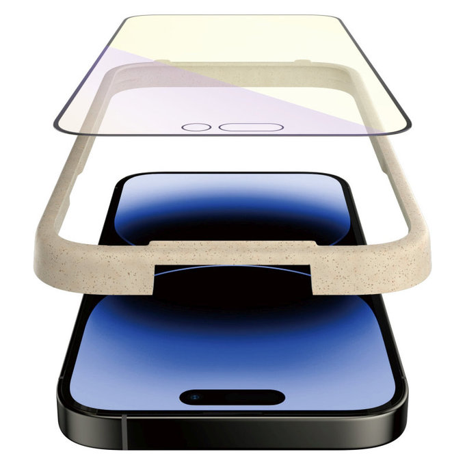Vetro temperato UWF Anti-Bluelight AB con applicatore per iPhone 14 Pro, Nero, PanzerGlass