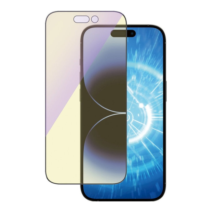 Vetro temperato UWF Anti-Bluelight AB con applicatore per iPhone 14 Pro, Nero, PanzerGlass