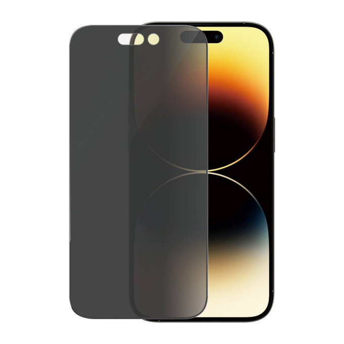 Vetro temperato UWF Privacy AB con applicatore per iPhone 14 Pro, Nero, PanzerGlass
