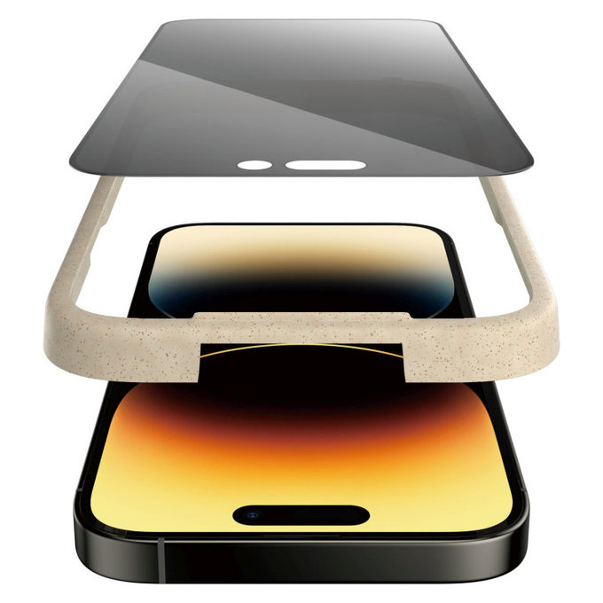 Vetro temperato UWF Privacy AB con applicatore per iPhone 14 Pro, Nero, PanzerGlass