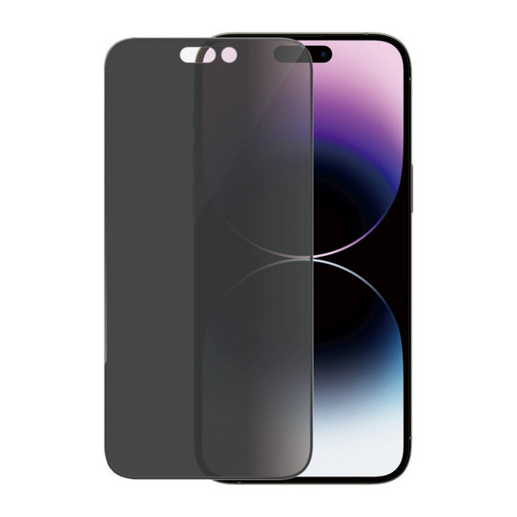 Vetro temperato UWF Privacy AB con applicatore per iPhone 14 Pro Max, Nero, PanzerGlass