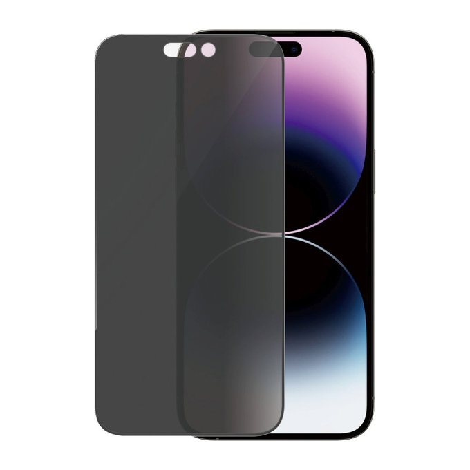 Vetro temperato UWF Privacy AB con applicatore per iPhone 14 Pro Max, Nero, PanzerGlass