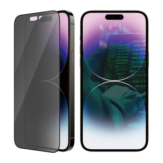 Vetro temperato UWF Privacy AB con applicatore per iPhone 14 Pro Max, Nero, PanzerGlass