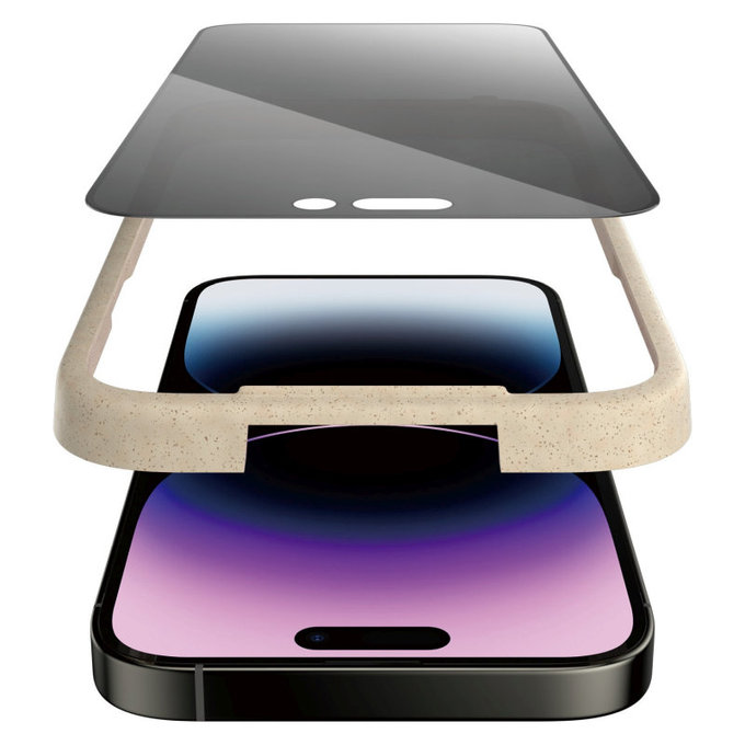 Vetro temperato UWF Privacy AB con applicatore per iPhone 14 Pro Max, Nero, PanzerGlass