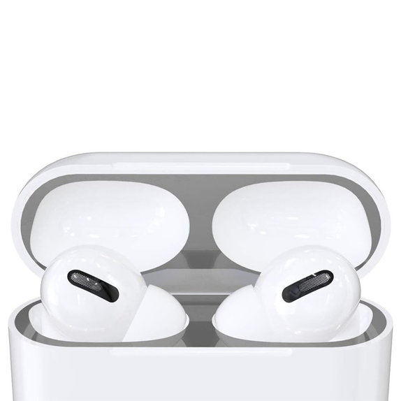 Sticker antipolvere per AirPods Pro, Silver, FixPremium