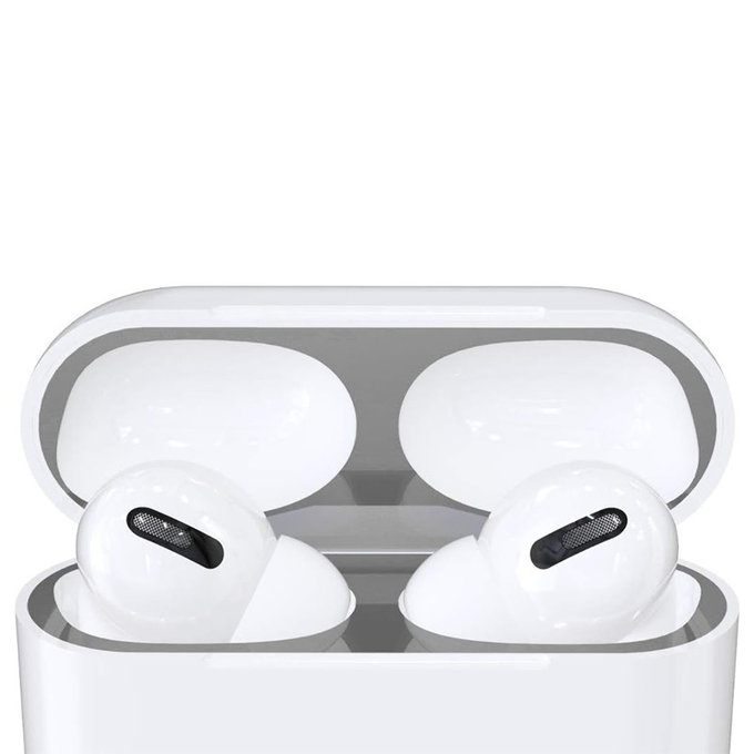 Sticker antipolvere per AirPods Pro, Silver, FixPremium
