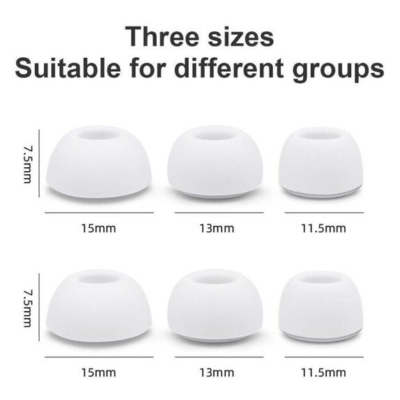 Set di gommini per AirPods Pro 3pcs L, M, S, White, FixPremium