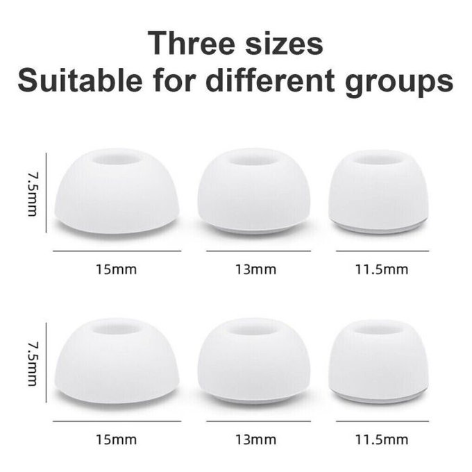 Set di gommini per AirPods Pro 3pcs L, M, S, White, FixPremium