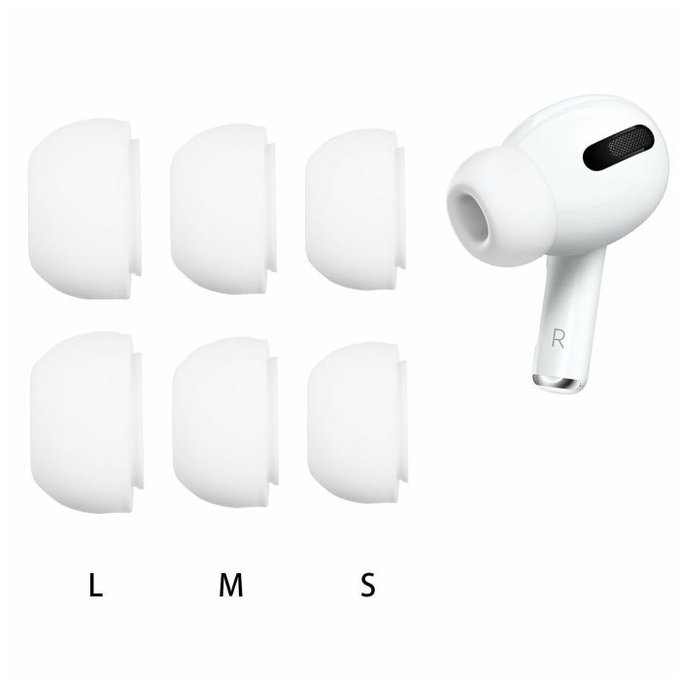 Set di gommini per AirPods Pro 3pcs L, M, S, White, FixPremium
