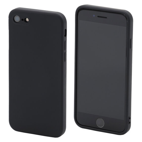 Custodia in silicone per iPhone 7, 8, SE 2020, SE 2022, Black, FixPremium