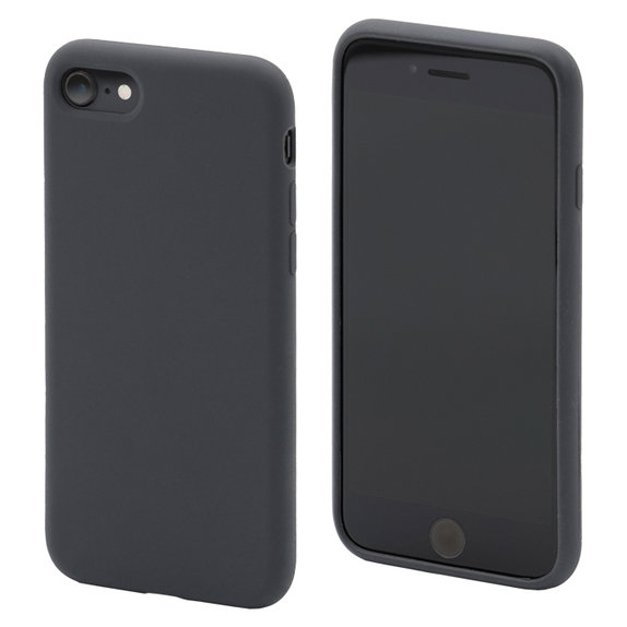 Custodia in silicone per iPhone 7, 8, SE 2020, SE 2022, Space Grey, FixPremium