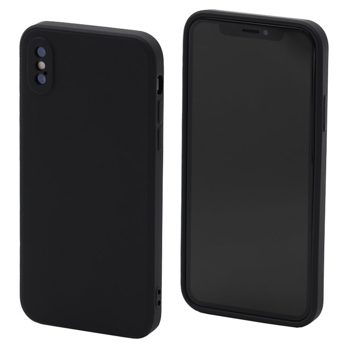 Custodia in silicone per iPhone X, XS, Black, FixPremium