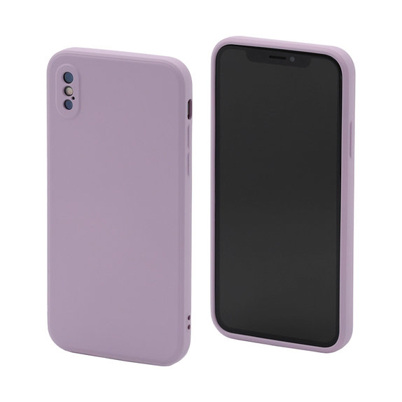 Custodia in silicone per iPhone X, XS, Purple, FixPremium