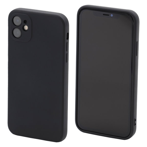 Custodia in silicone per iPhone 11, Black, FixPremium