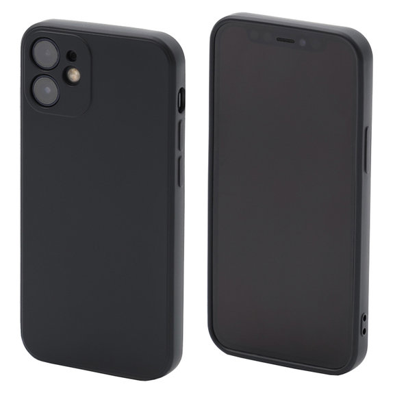 Custodia in silicone per iPhone 12 mini, Black, FixPremium
