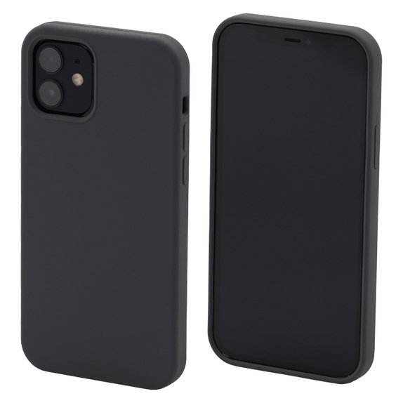 Custodia in silicone per iPhone 12, space gray, FixPremium
