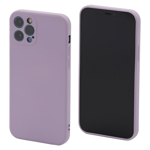 Custodia in silicone per iPhone 12 Pro, Purple, FixPremium