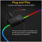 Tappetino per mouse e tastiera con RGB 90x40cm, Black, FixPremium