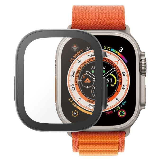 Vetro temperato Full Body AB per Apple Watch Ultra 2 49 mm, Nero, PanzerGlass