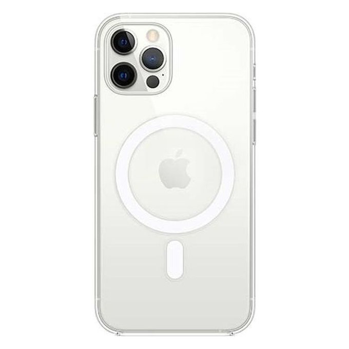 Custodia in silicone con MagSafe per iPhone 12, 12 Pro, Transparent, FixPremium