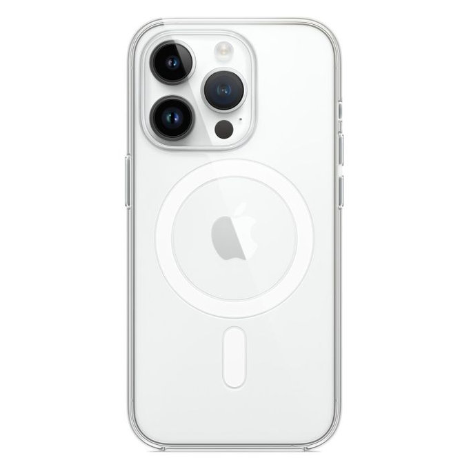 Custodia in silicone con MagSafe per iPhone 14 Pro, Transparent, FixPremium