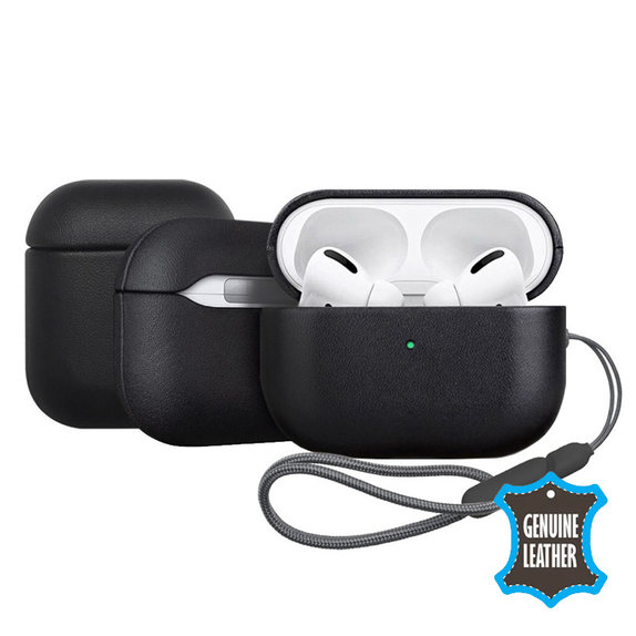 Custodia in pelle per AirPods 3, Black, FixPremium