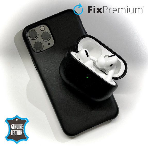 Custodia in pelle per AirPods 3, Black, FixPremium