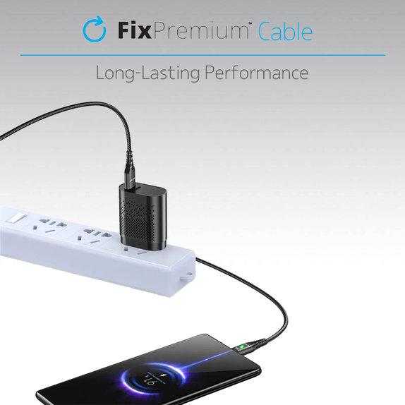Cavo da USB-C a USB con indicatore LED 1m, Black, FixPremium