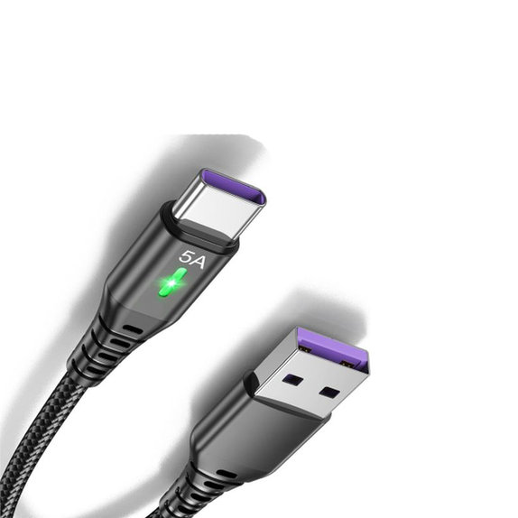 Cavo da USB-C a USB con indicatore LED 1m, Black, FixPremium