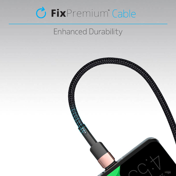 Cavo da USB-C a USB con ricarica rapida 1m, Black, FixPremium