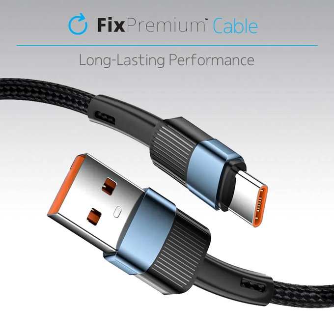 Cavo da USB-C a USB con ricarica rapida 1m, Black, FixPremium