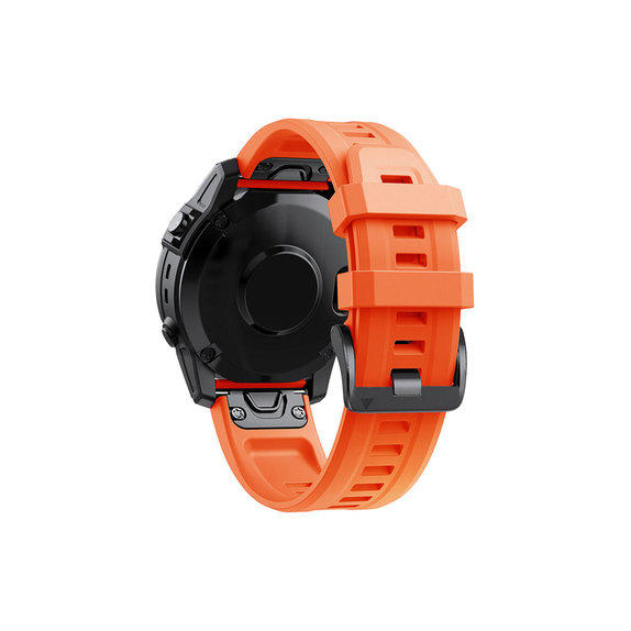 Cinturino in silicone per Garmin QuickFit 26mm, Orange, FixPremium