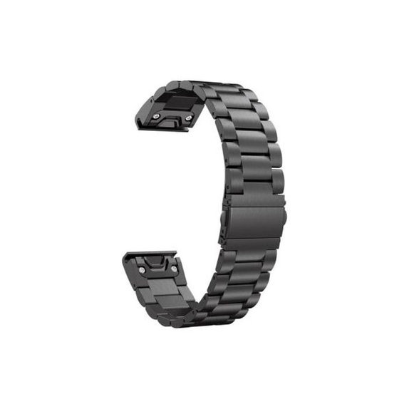 Cinturino Stainless Steel per Garmin QuickFit 26mm, Black, FixPremium