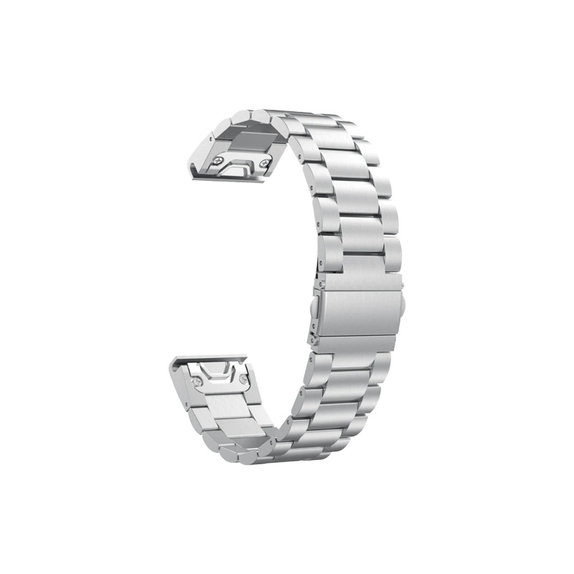 Cinturino Stainless Steel per Garmin QuickFit 22mm, Silver, FixPremium